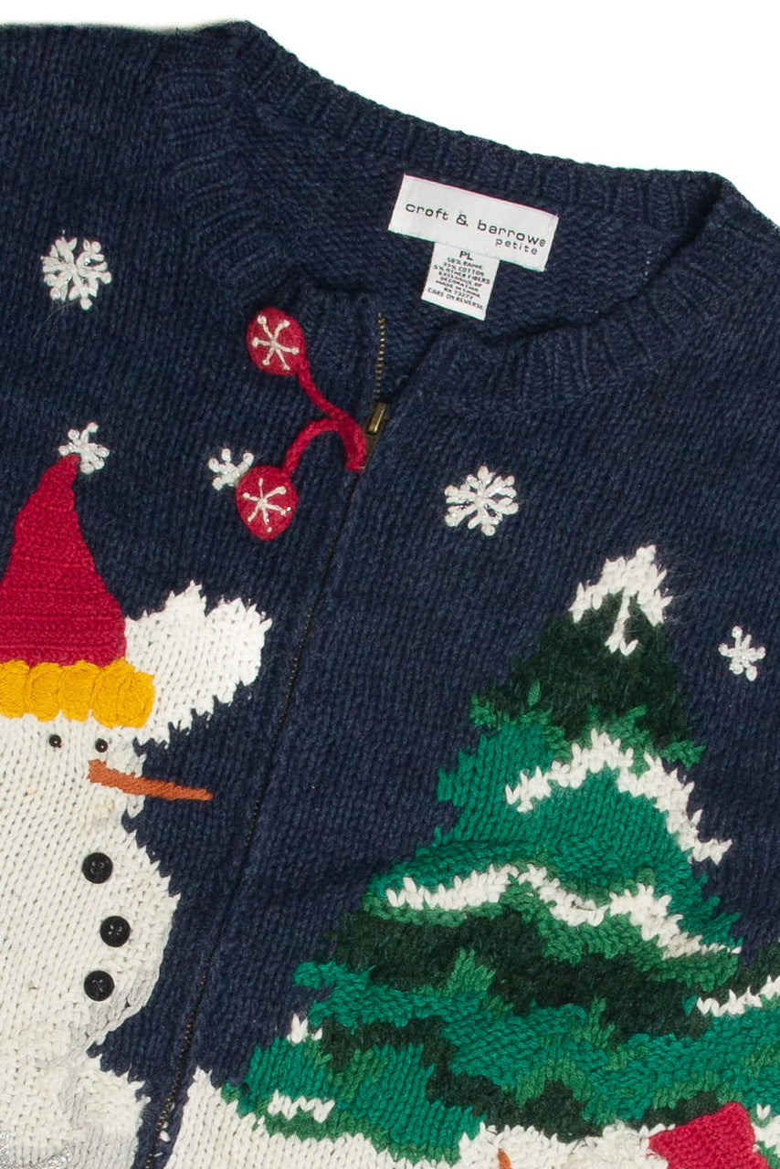 Vintage Blue Ugly Christmas Cardigan 59814