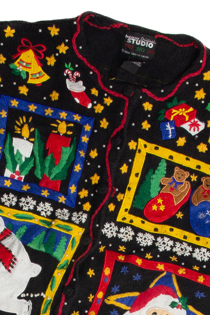 Vintage Black Ugly Christmas Cardigan 62841