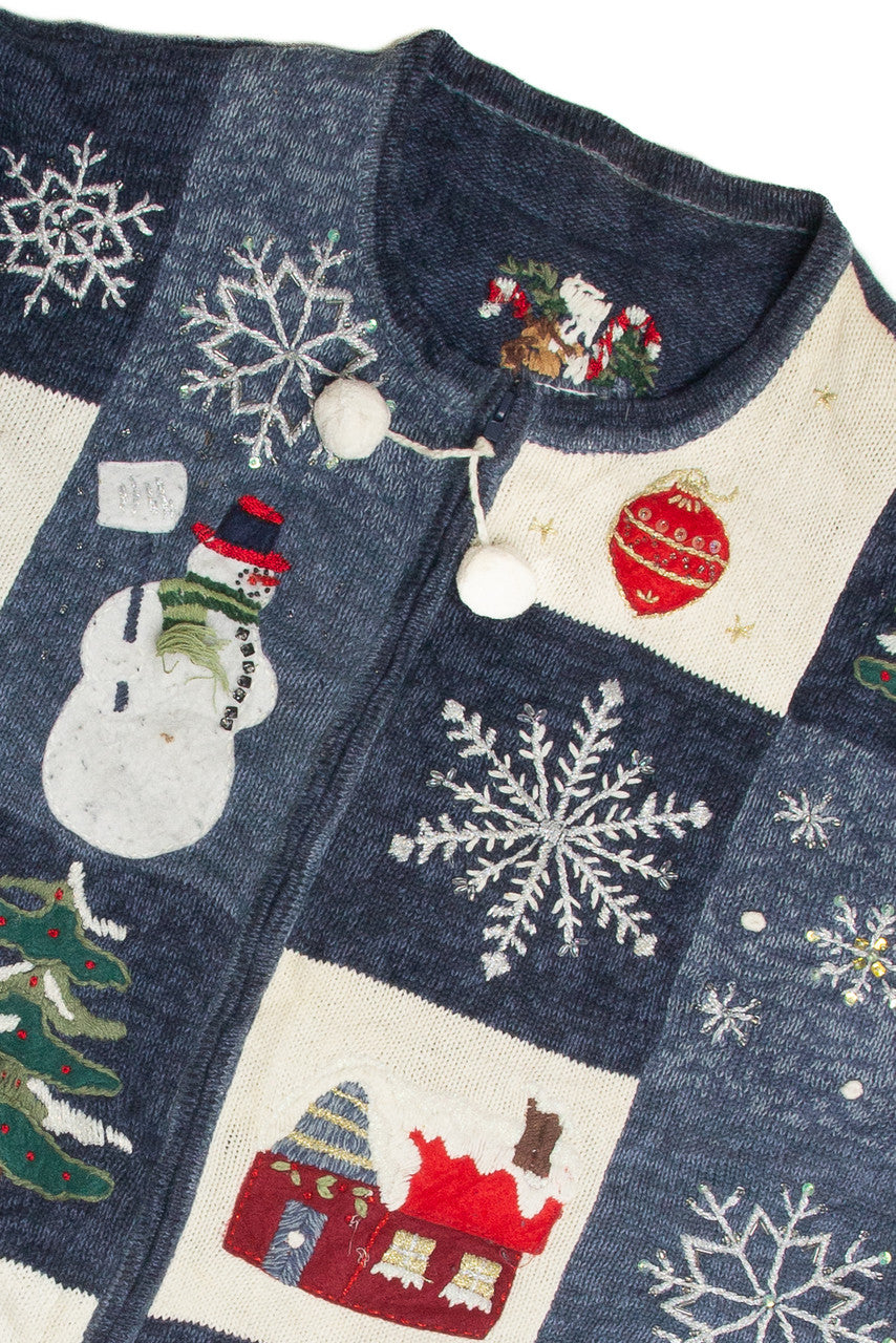 Vintage Blue Ugly Christmas Cardigan 59875