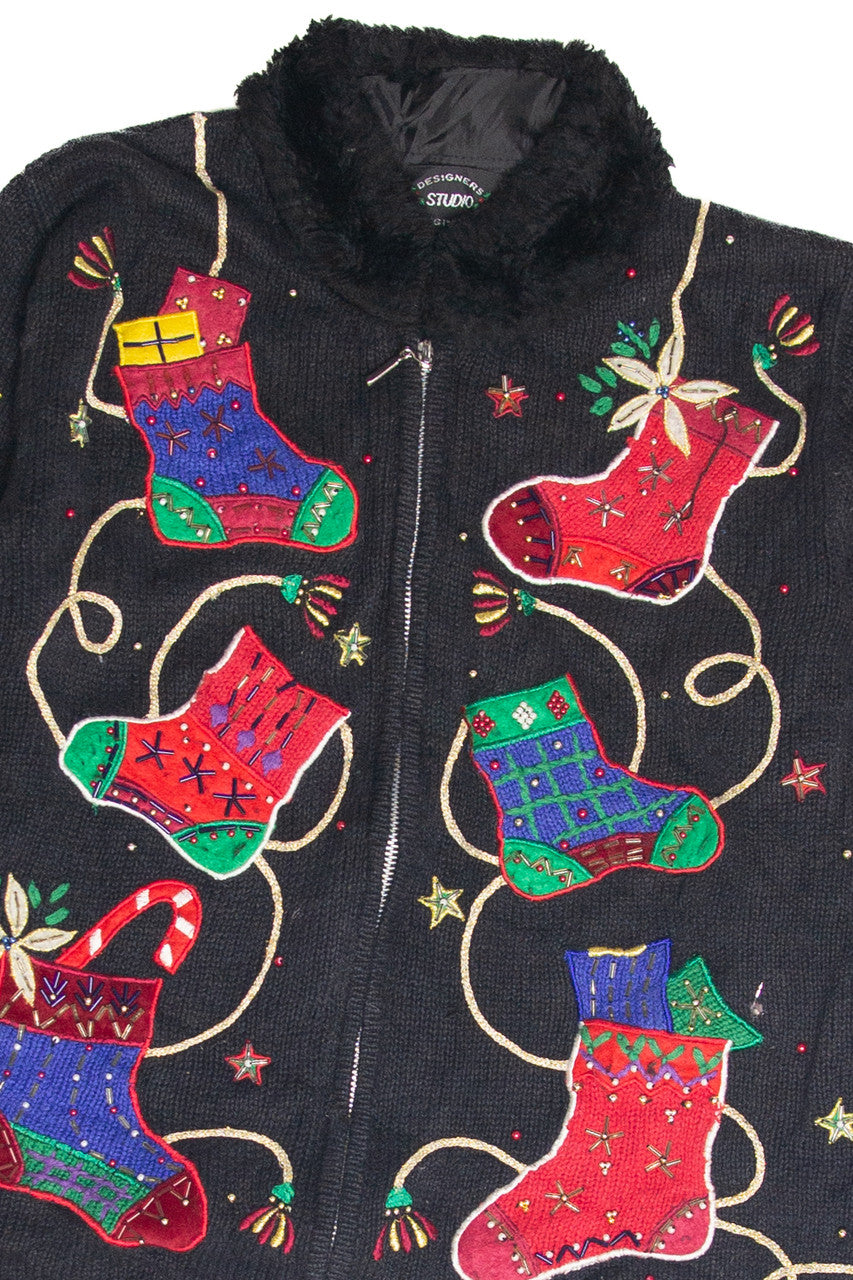Vintage Black Ugly Christmas Cardigan 63104