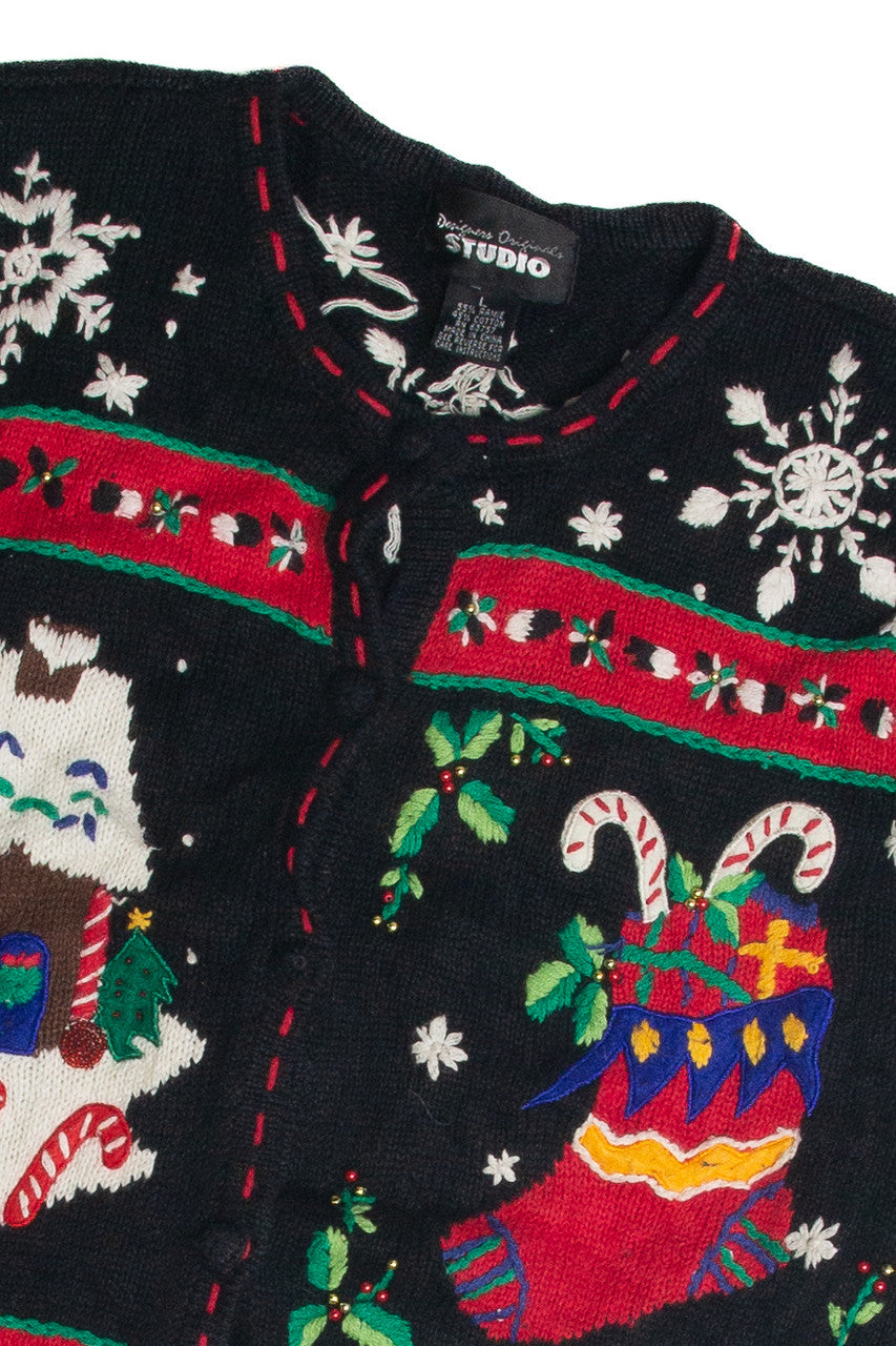 Vintage Black Ugly Christmas Cardigan 59699