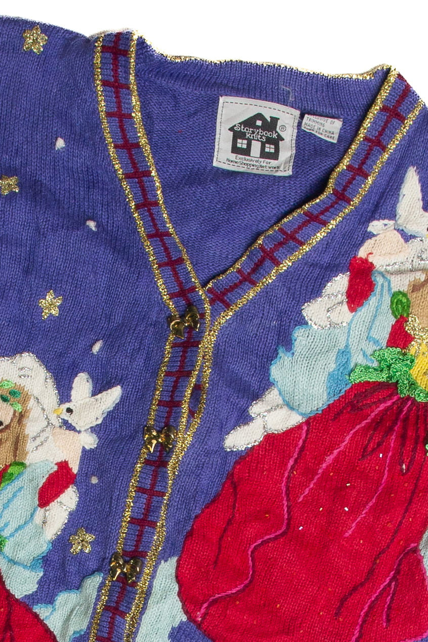 Vintage Blue Ugly Christmas Cardigan 62856