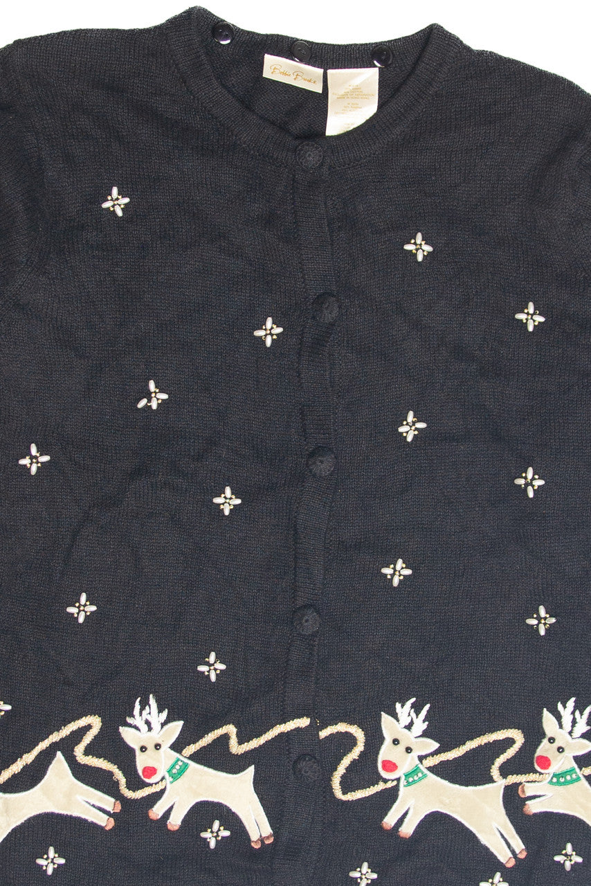 Vintage Black Ugly Christmas Cardigan 63166