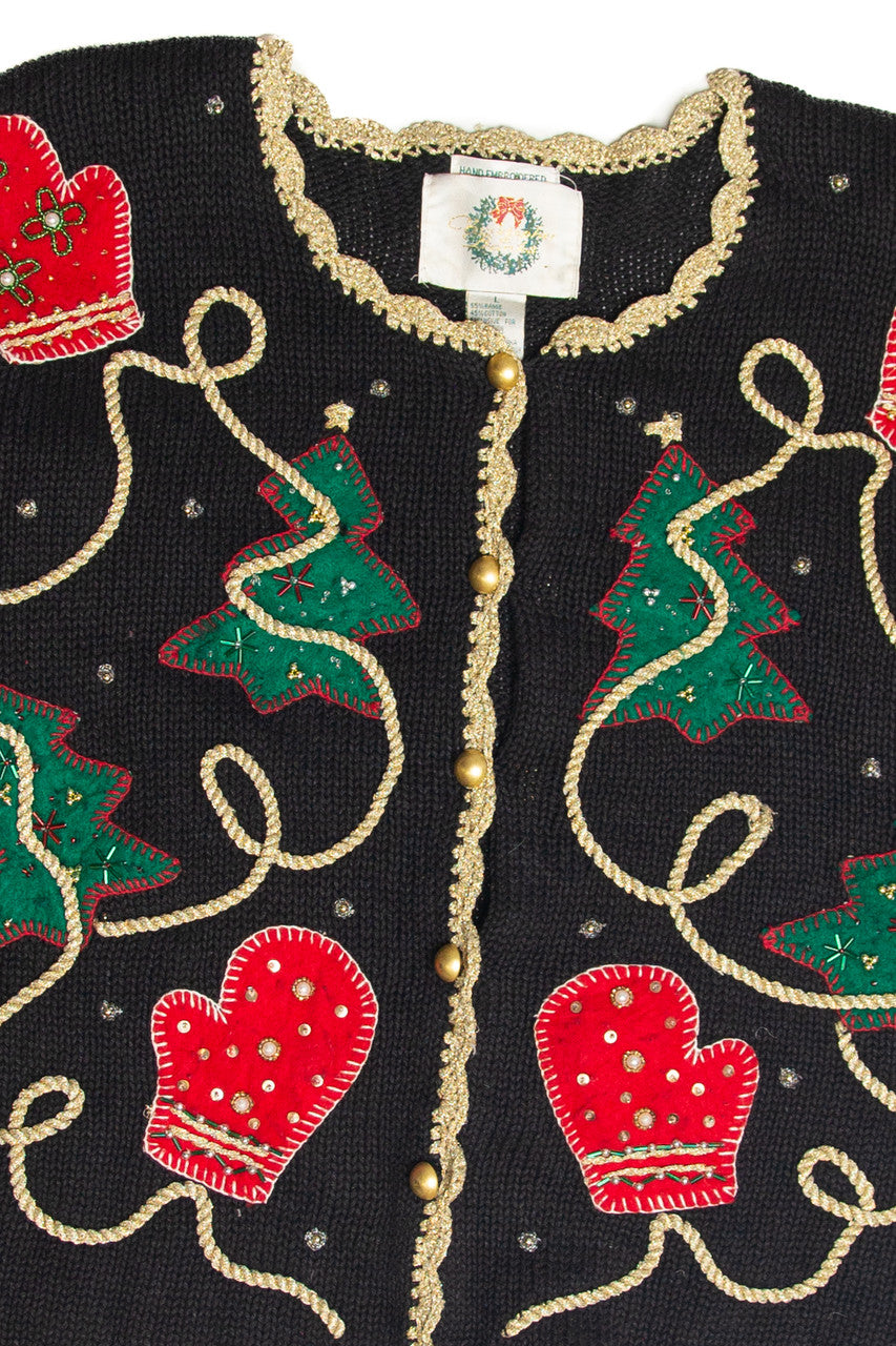 Vintage Black Ugly Christmas Cardigan 63123