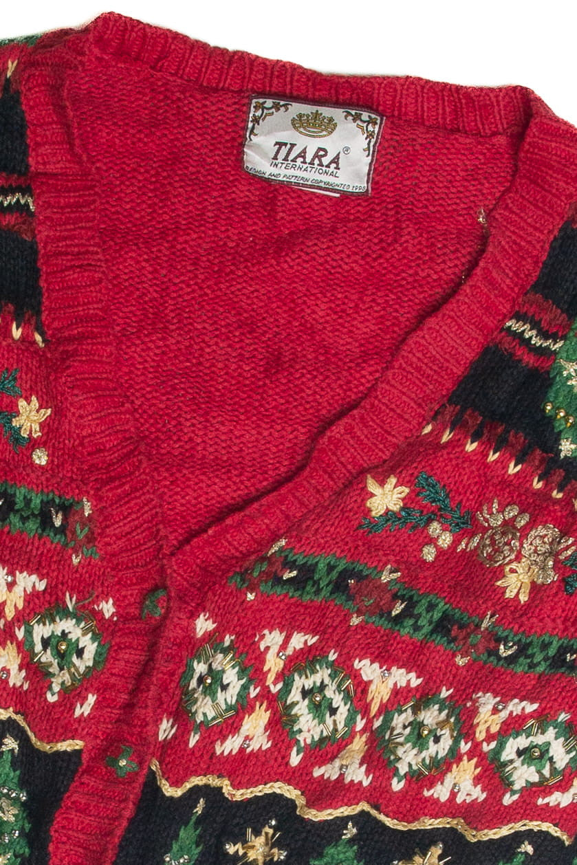 Vintage Red Ugly Christmas Cardigan Ugly Christmas Sweater