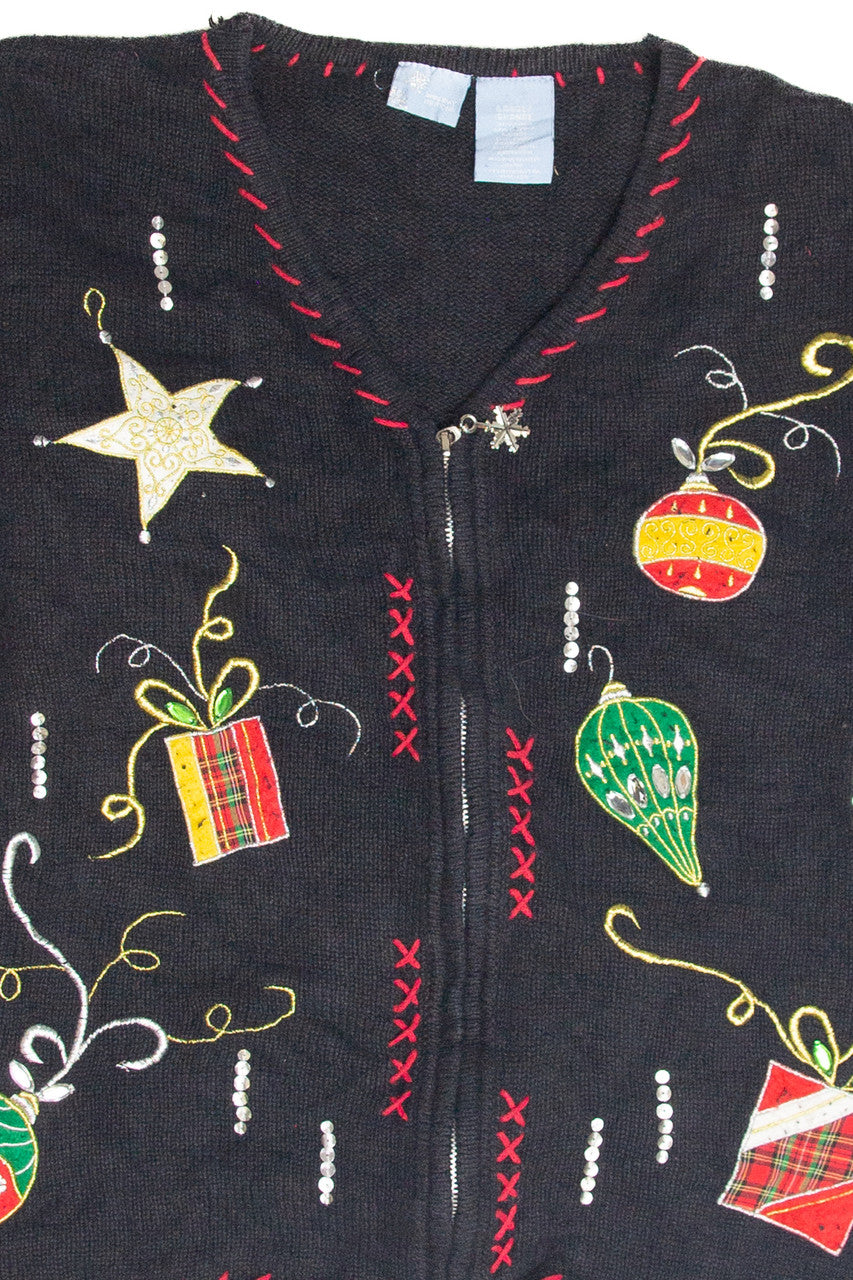 Vintage Black Ugly Christmas Cardigan 63402