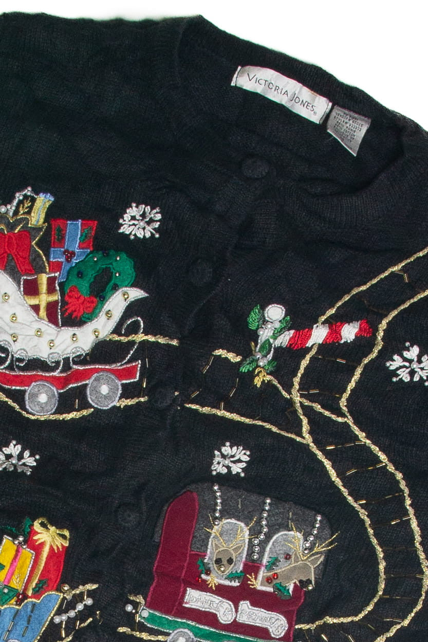 Vintage Black Ugly Christmas Cardigan 60853