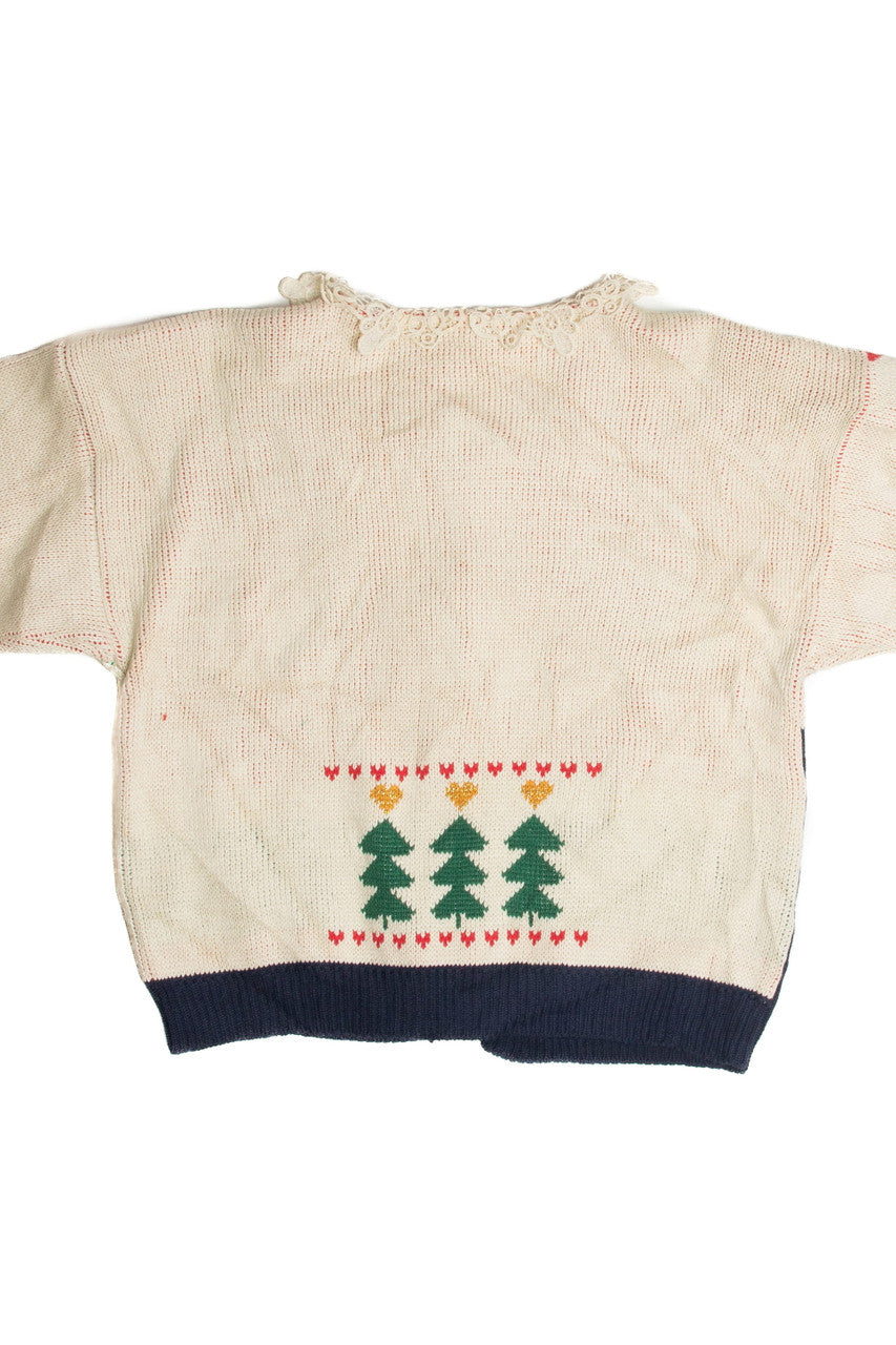 Vintage White Ugly Christmas Cardigan Ugly Christmas Sweater