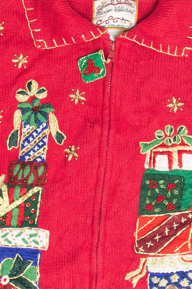 Vintage Red Ugly Christmas Cardigan 63405