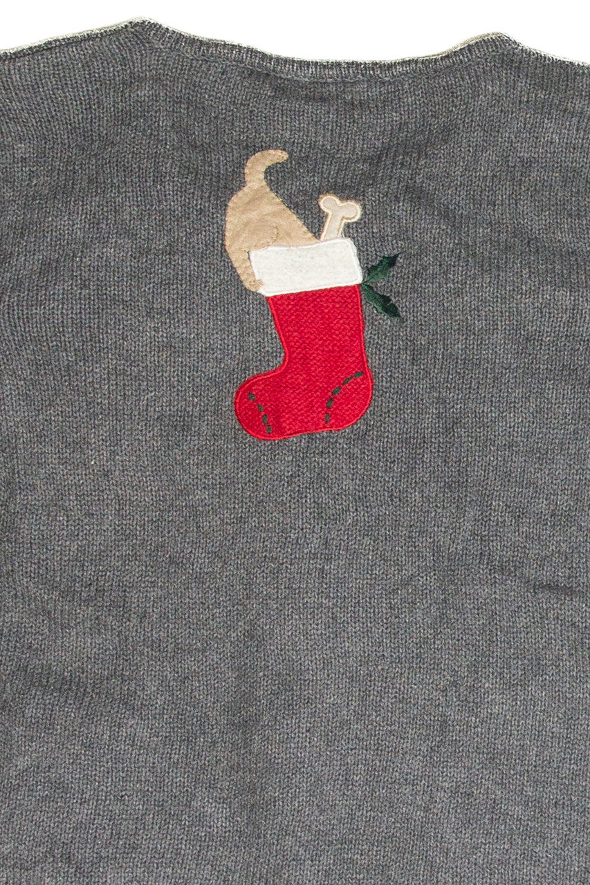 Vintage Gray Ugly Christmas Cardigan 63285