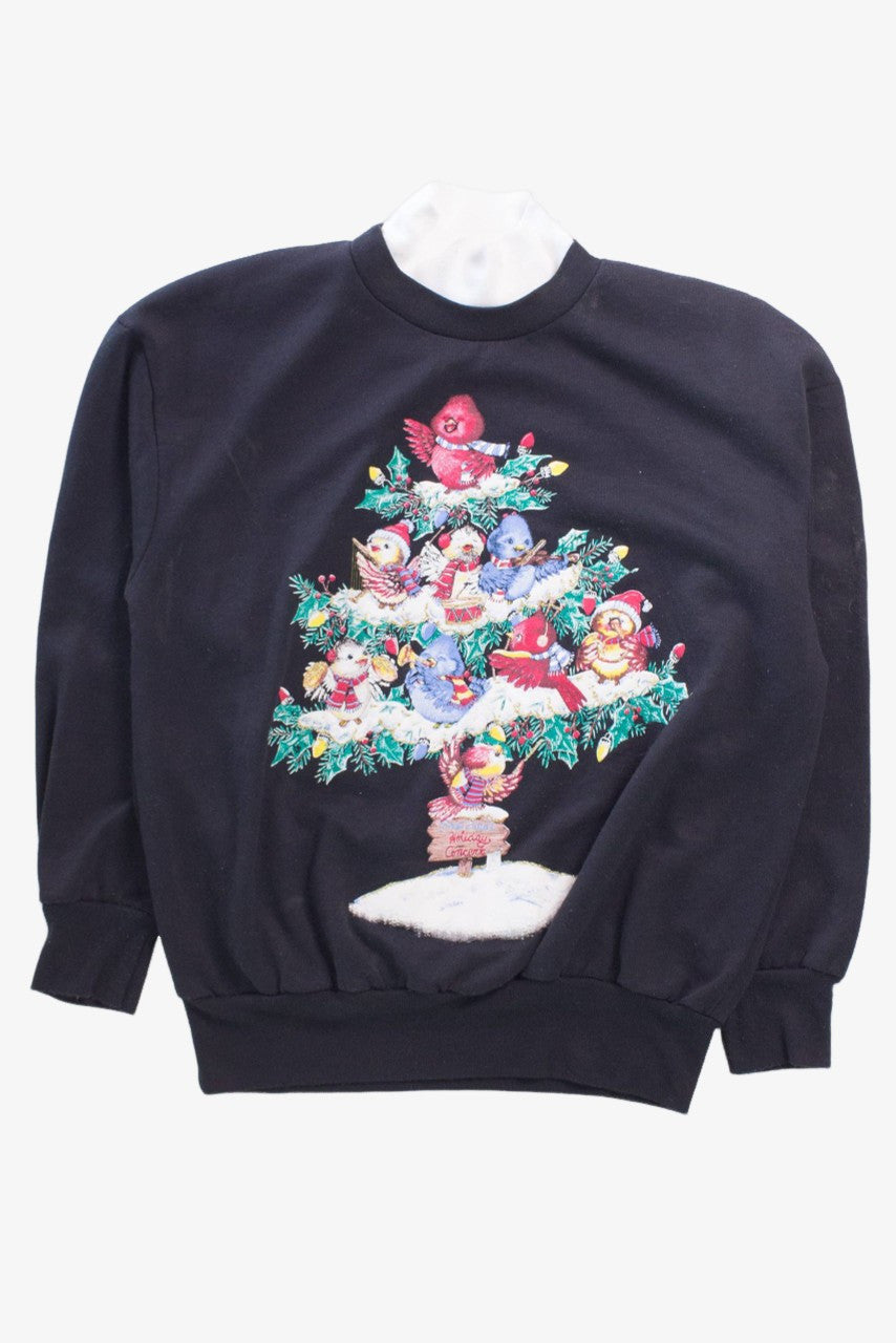 Birds in a Tree Christmas Sweatshirt