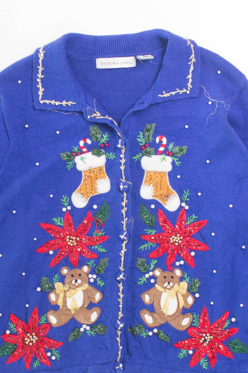 Blue Ugly Christmas Cardigan 55888