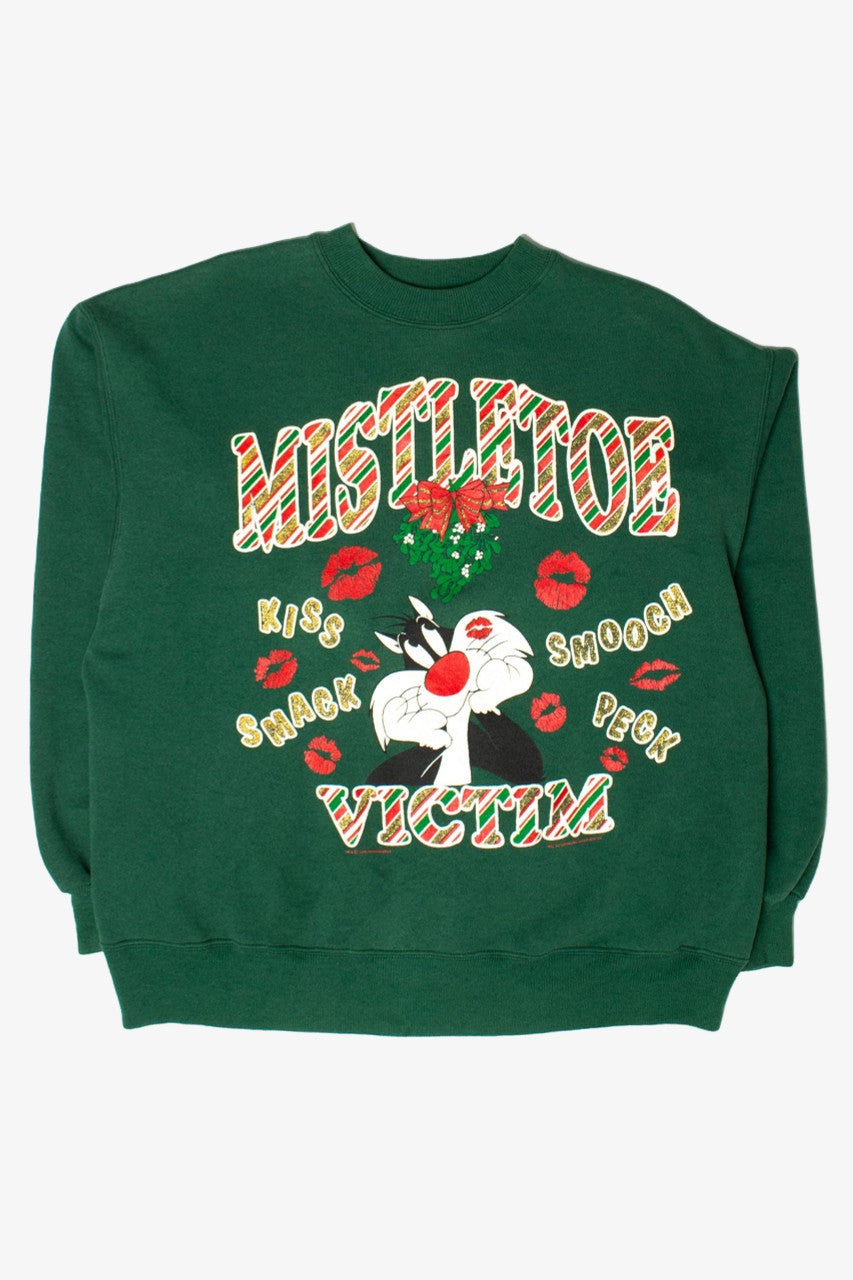 Vintage Sylvester Mistletoe Victim Christmas Sweatshirt (1993)