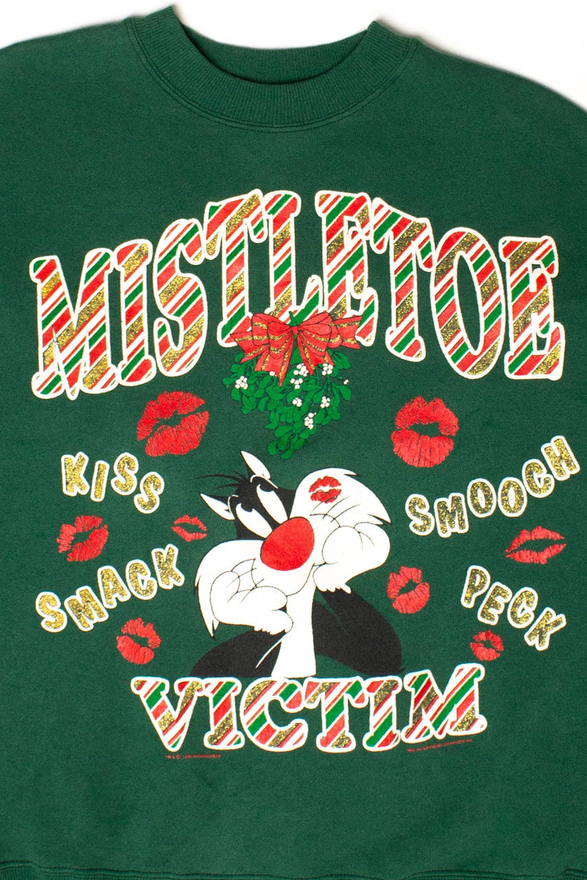 Vintage Sylvester Mistletoe Victim Christmas Sweatshirt (1993)