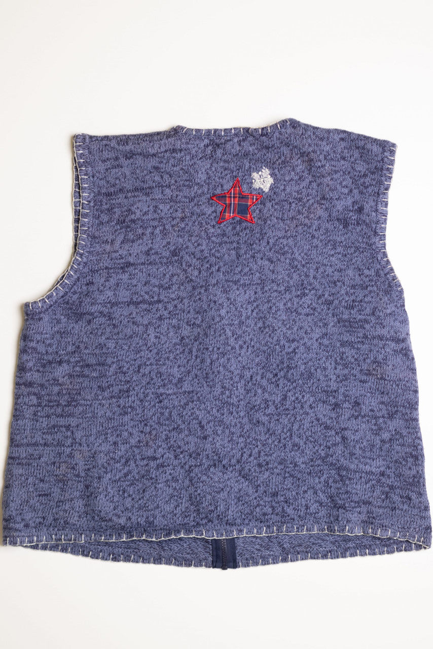 Blue Ugly Christmas Sweater Vest 2