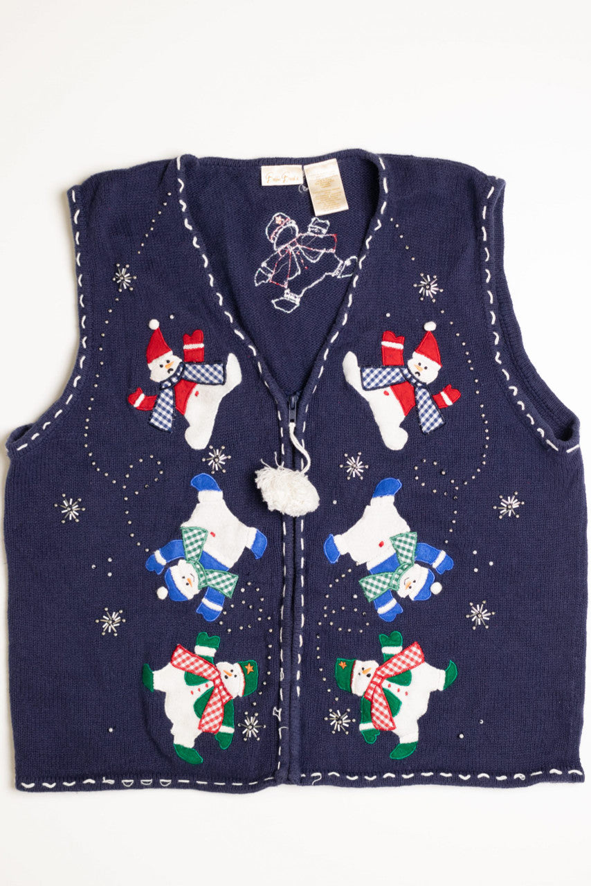 Blue Ugly Christmas Sweater Vest 3