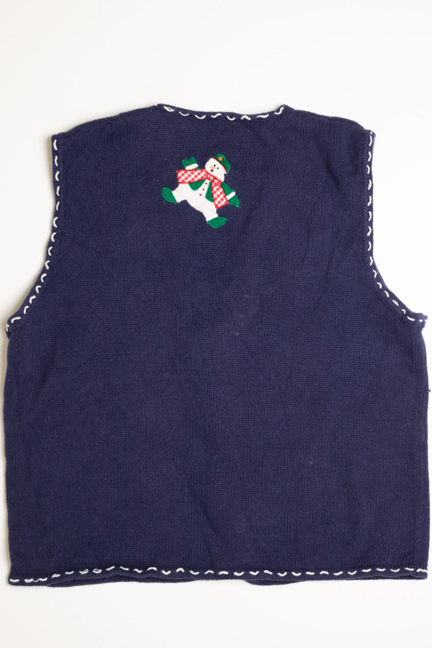 Blue Ugly Christmas Sweater Vest 3