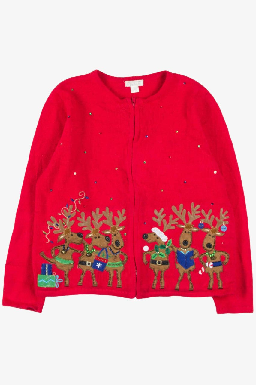 Red Reindeer Ugly Christmas Cardigan 57062