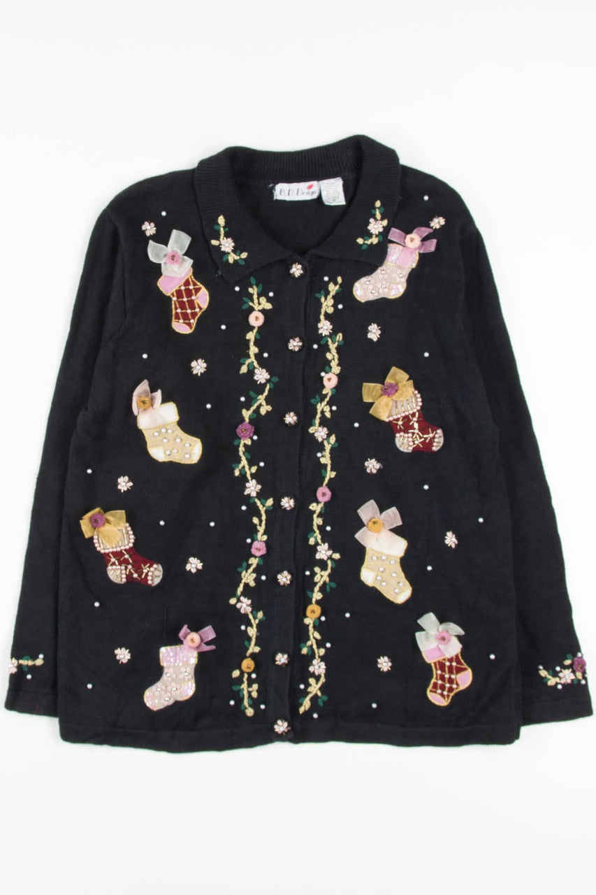 Black Stockings Ugly Christmas Cardigan 57071