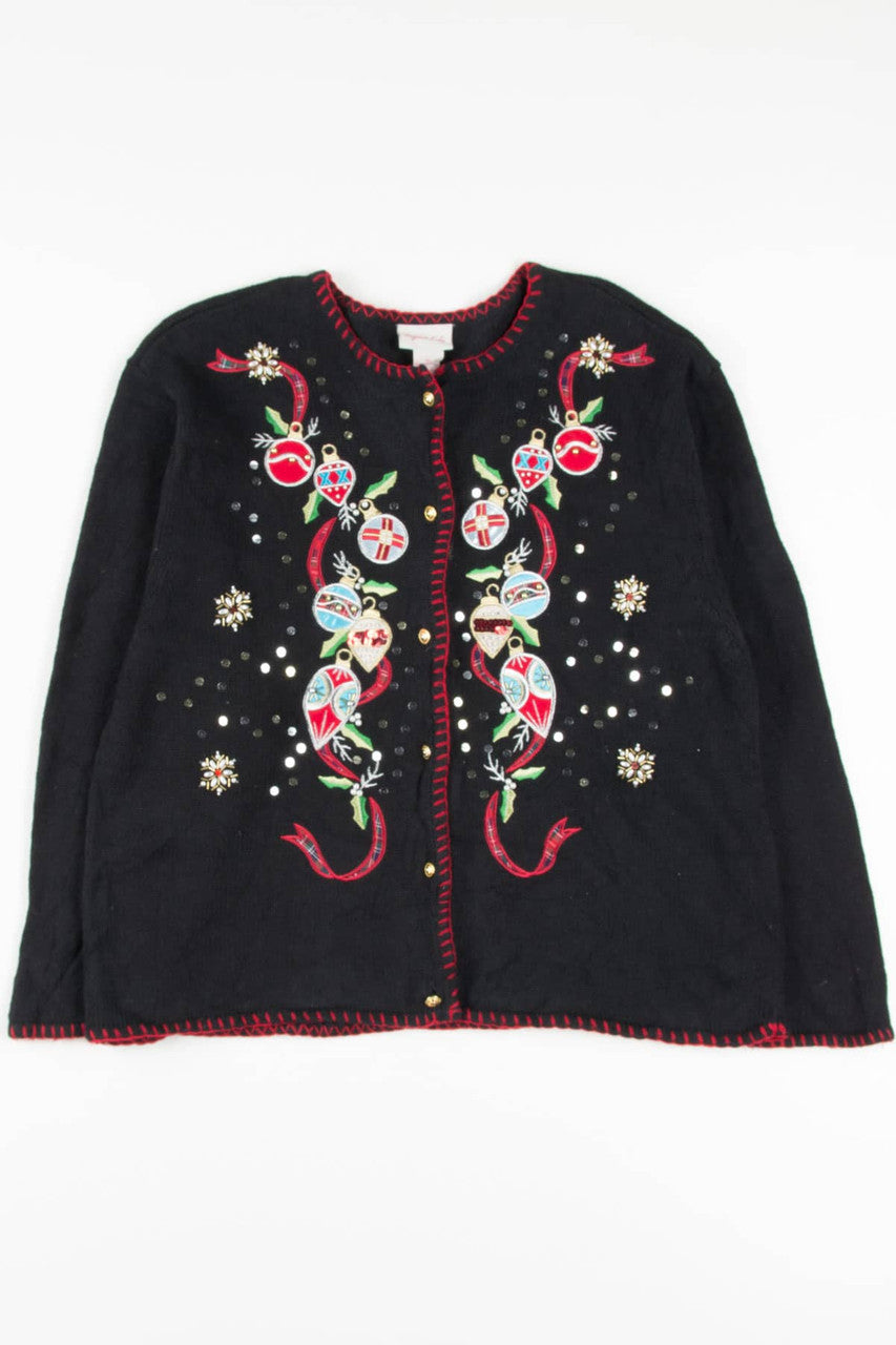 Black Ornaments Ugly Christmas Cardigan 57081