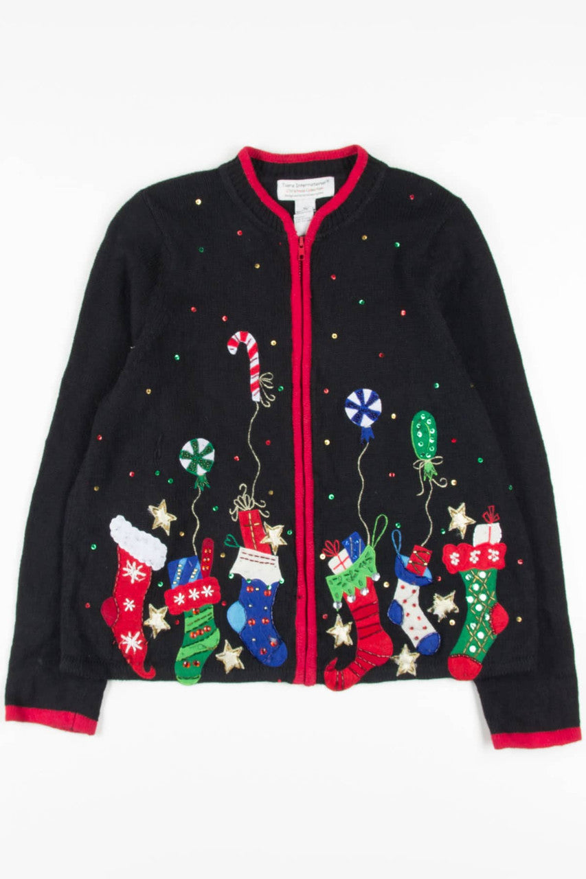 Black Stockings Ugly Christmas Cardigan 57082