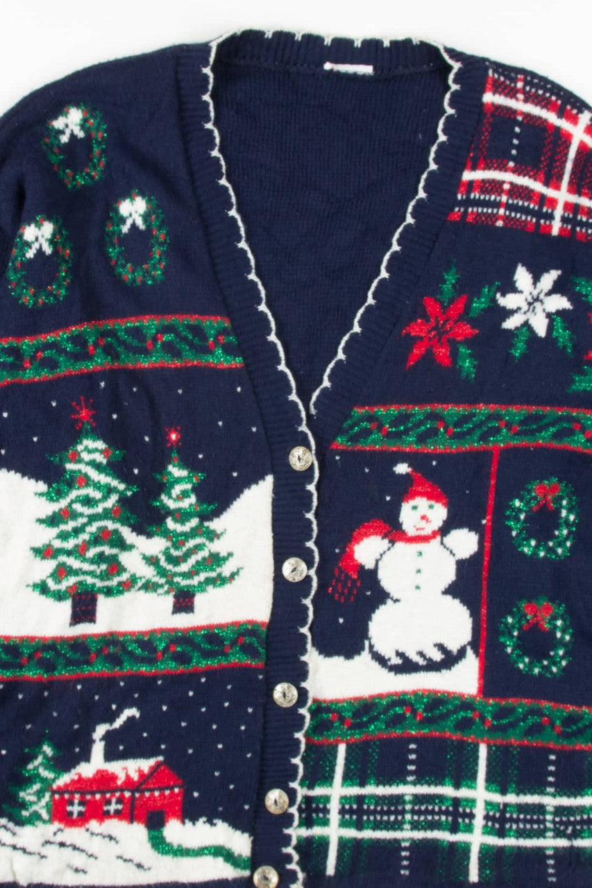 Blue Ugly Christmas Cardigan 57086
