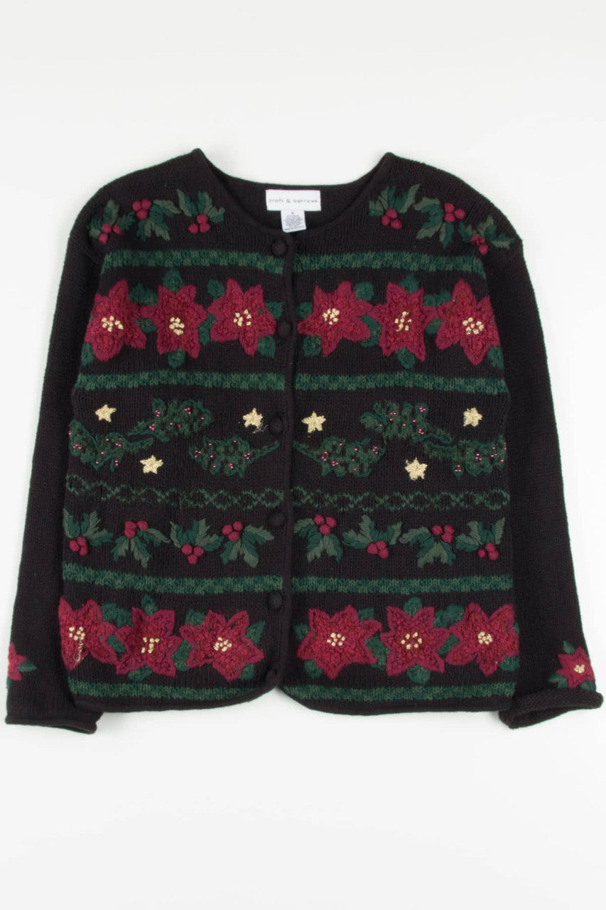 Poinsettia Ugly Christmas Cardigan 57142