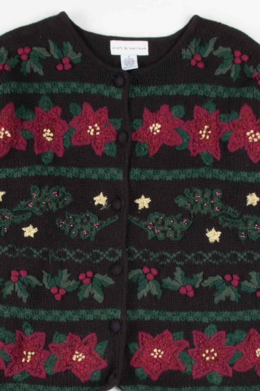 Poinsettia Ugly Christmas Cardigan 57142