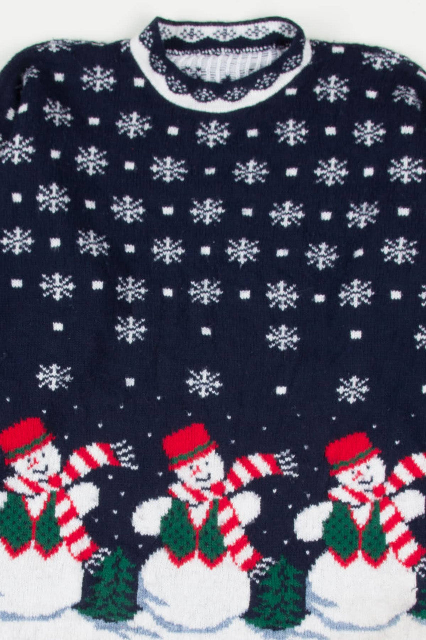 Blue Snowmen Ugly Christmas Pullover 57283