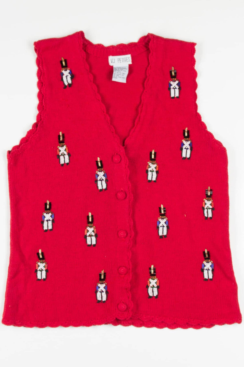 Red Beaded Nutcrackers Ugly Christmas Vest 57521