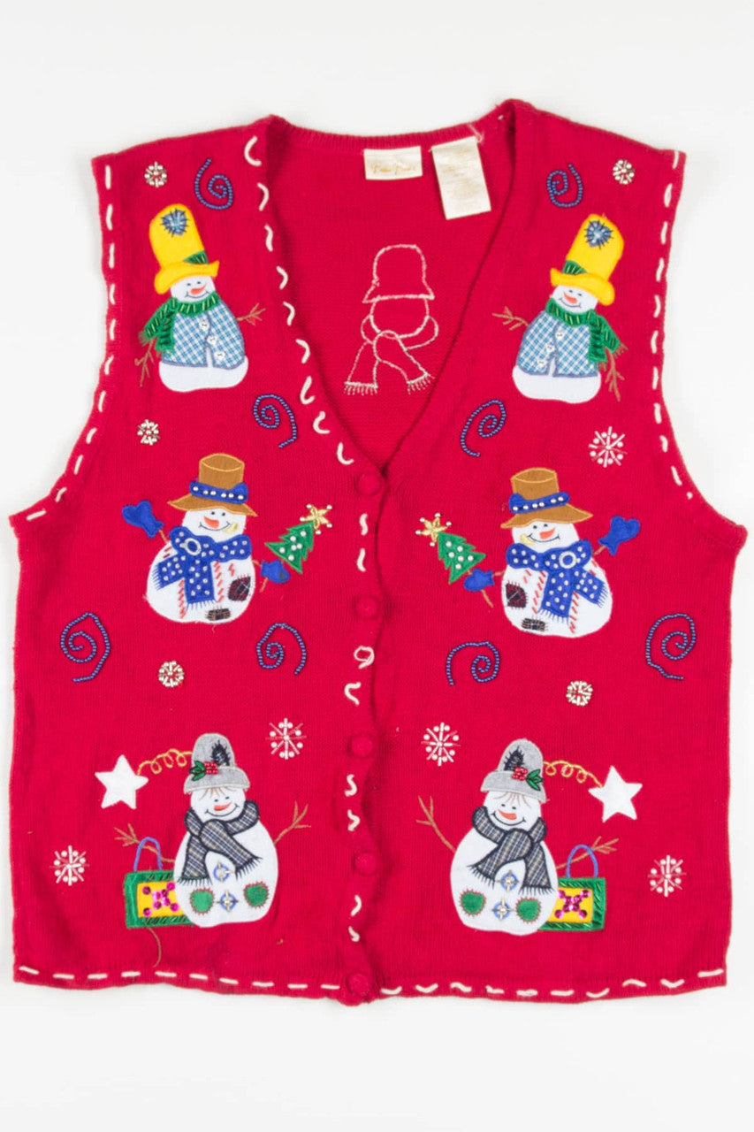 Red Snowmen Ugly Christmas Vest 57522