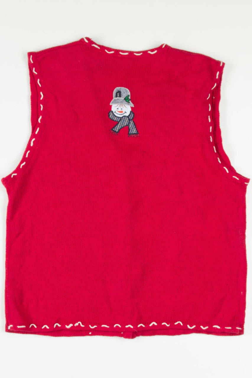 Red Snowmen Ugly Christmas Vest 57522