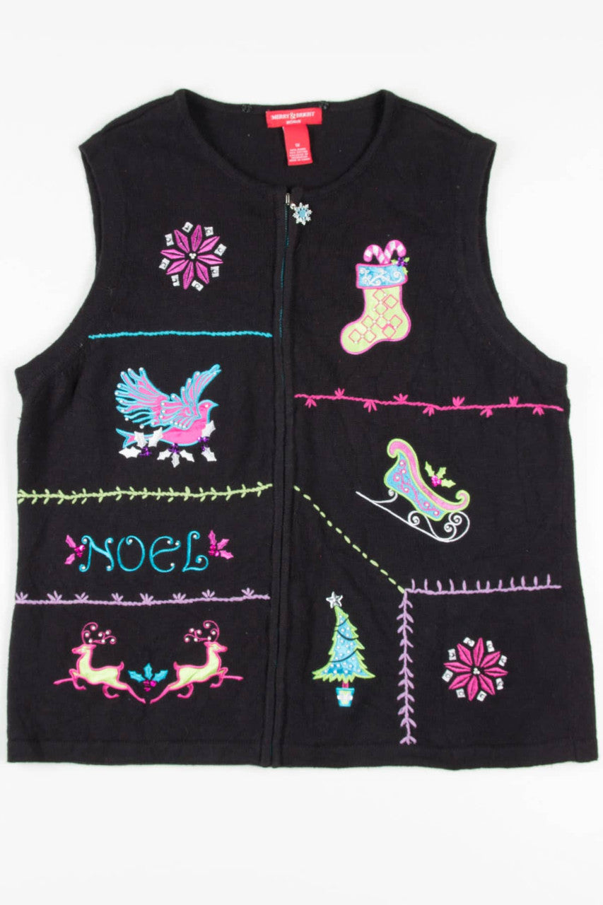 Black & Neon Ugly Christmas Vest 57590