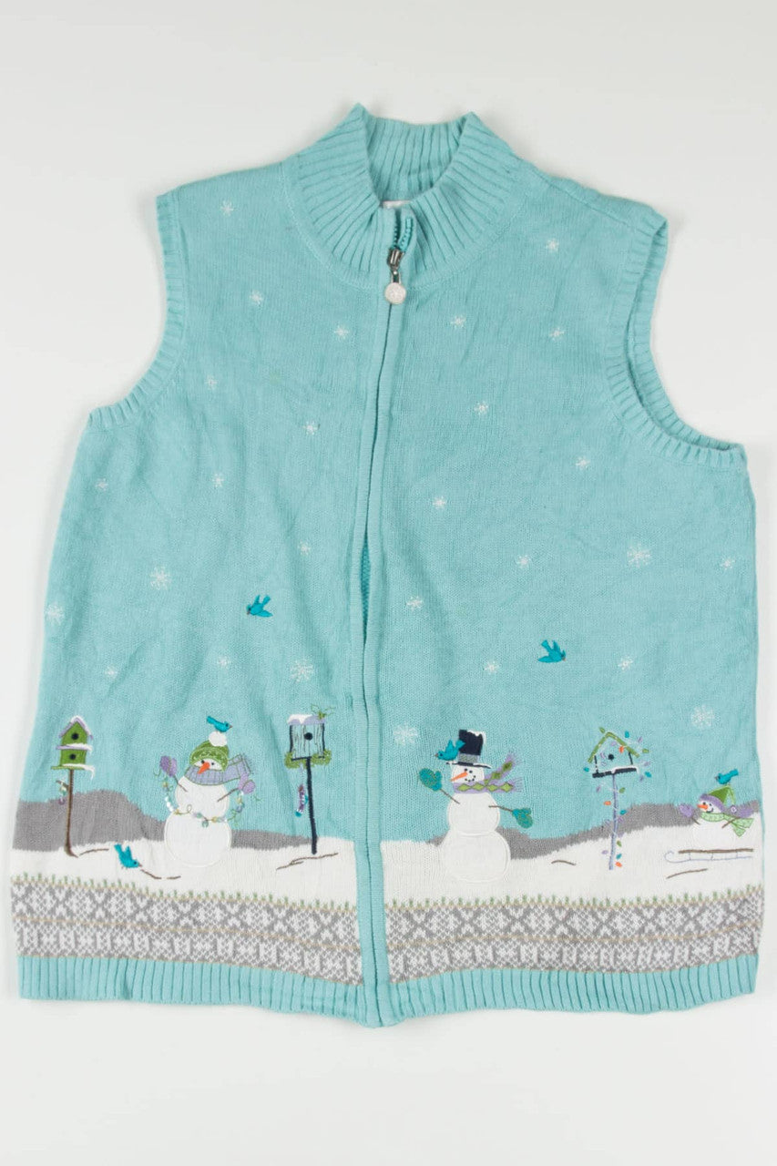 Blue Snowmen Ugly Christmas Vest 57770