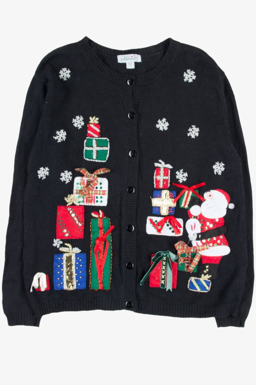 Black Santa & Presents Ugly Christmas Cardigan 57780