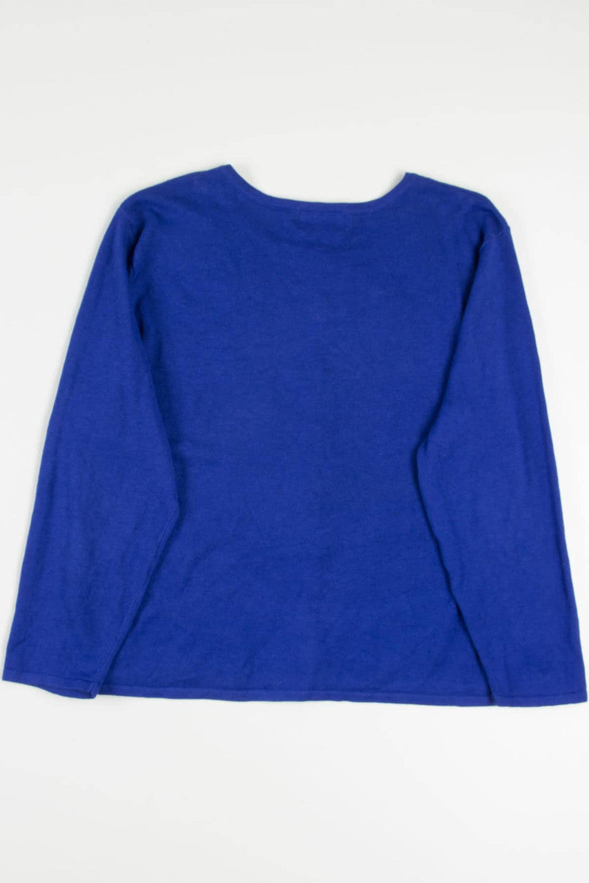 Blue Poinsettias Ugly Christmas Cardigan 57789
