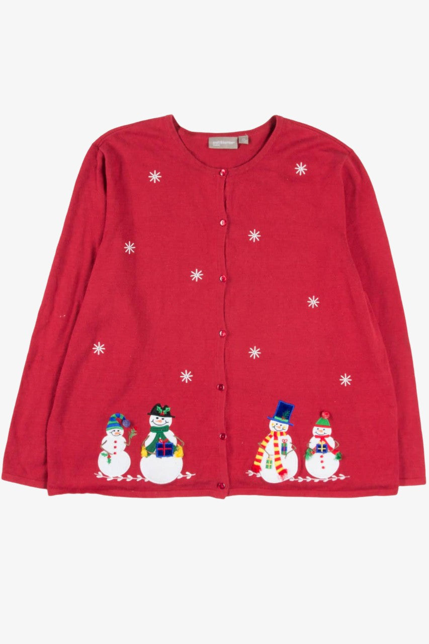Red Snowmen Ugly Christmas Cardigan 57793