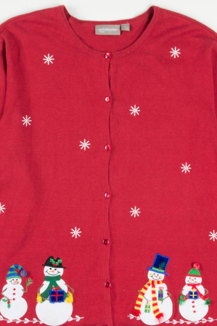 Red Snowmen Ugly Christmas Cardigan 57793