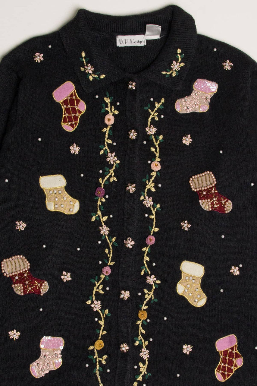 Black Stockings Ugly Christmas Cardigan 57833