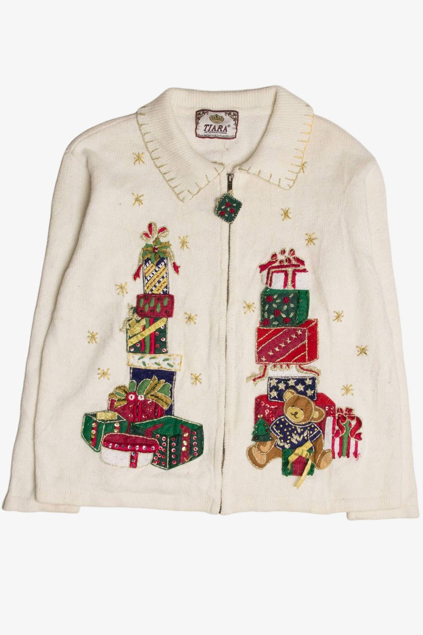 White Ugly Christmas Cardigan 57876