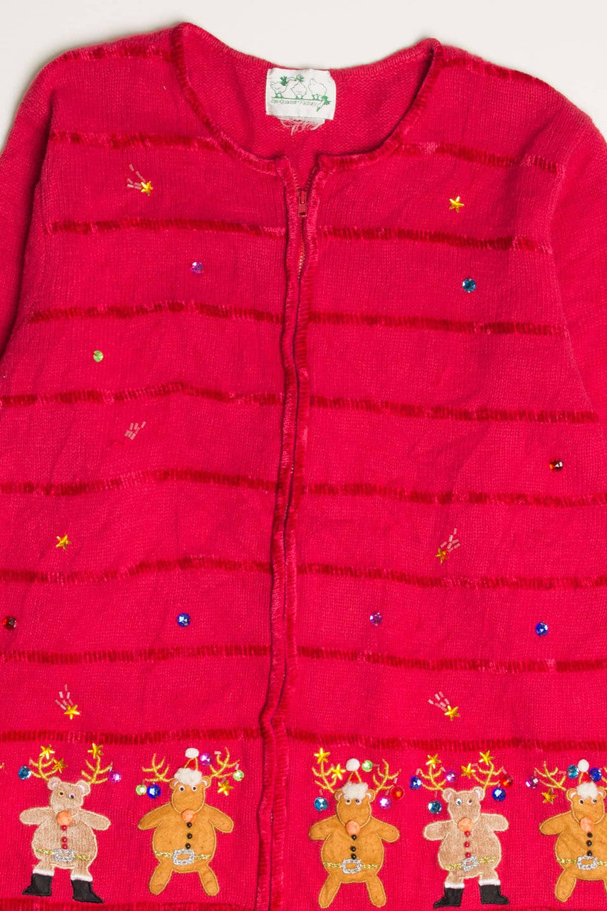 Red Reindeer Ugly Christmas Cardigan 57879