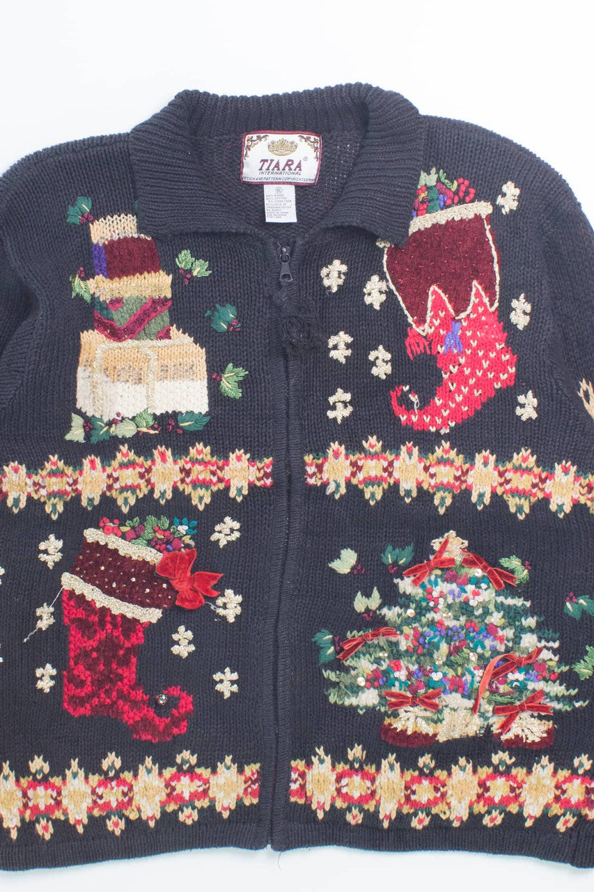 Black Ugly Christmas Cardigan 58500
