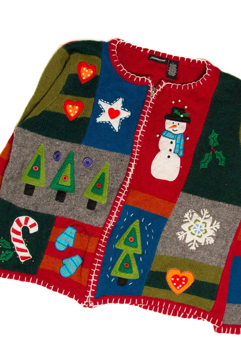 Jason Maxwell Collage Ugly Christmas Cardigan