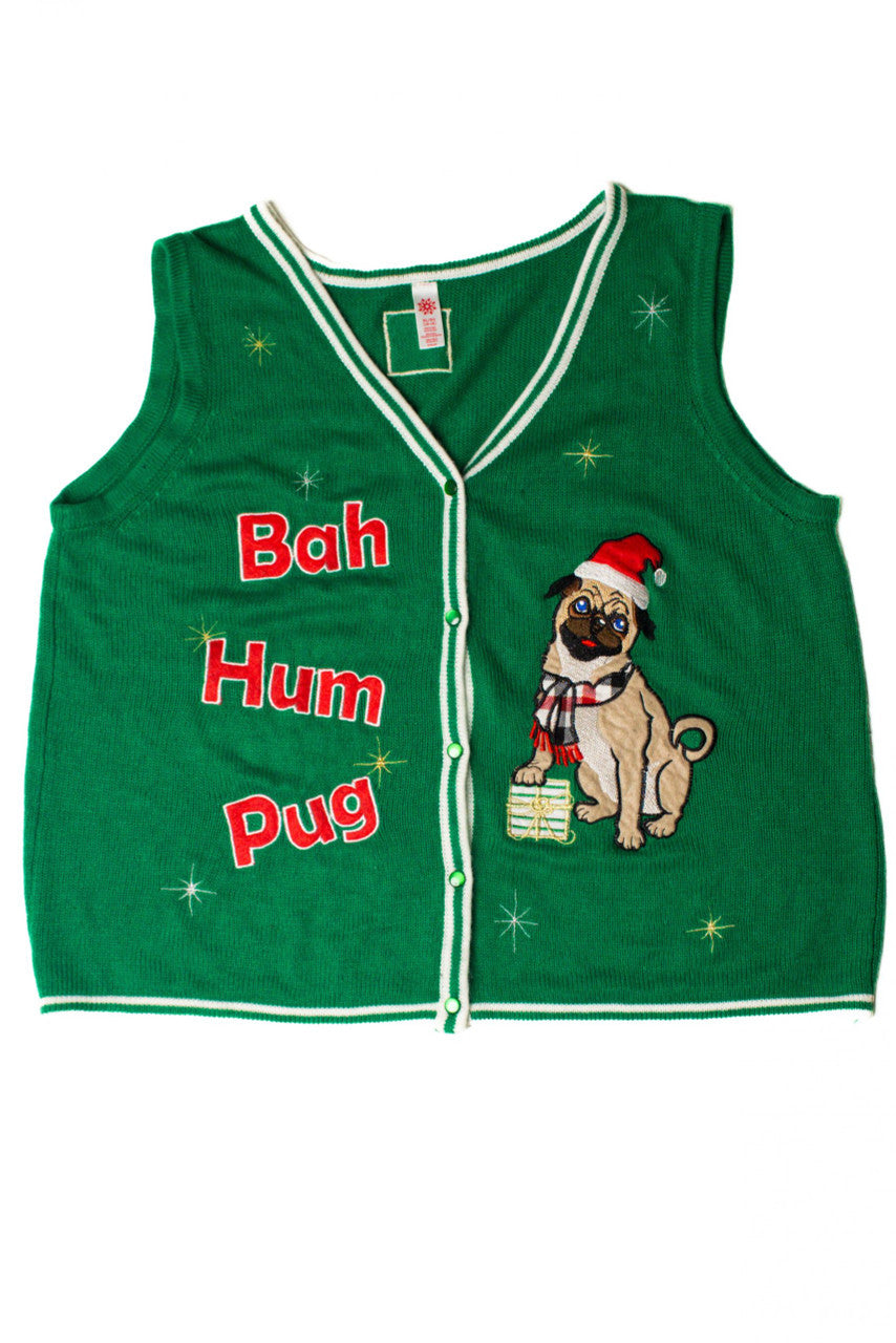 Green Pug Ugly Christmas Vest 59268