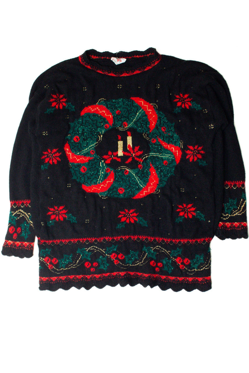 Black Wreath Ugly Christmas Pullover 59300