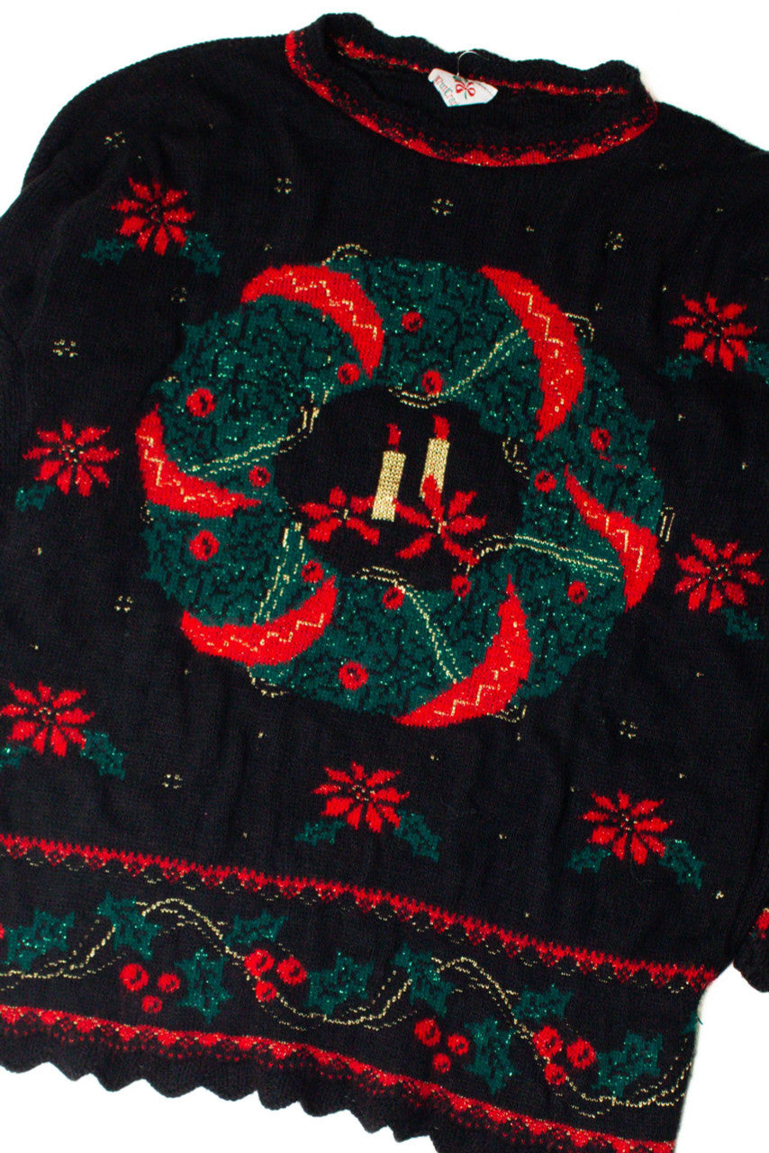 Black Wreath Ugly Christmas Pullover 59300