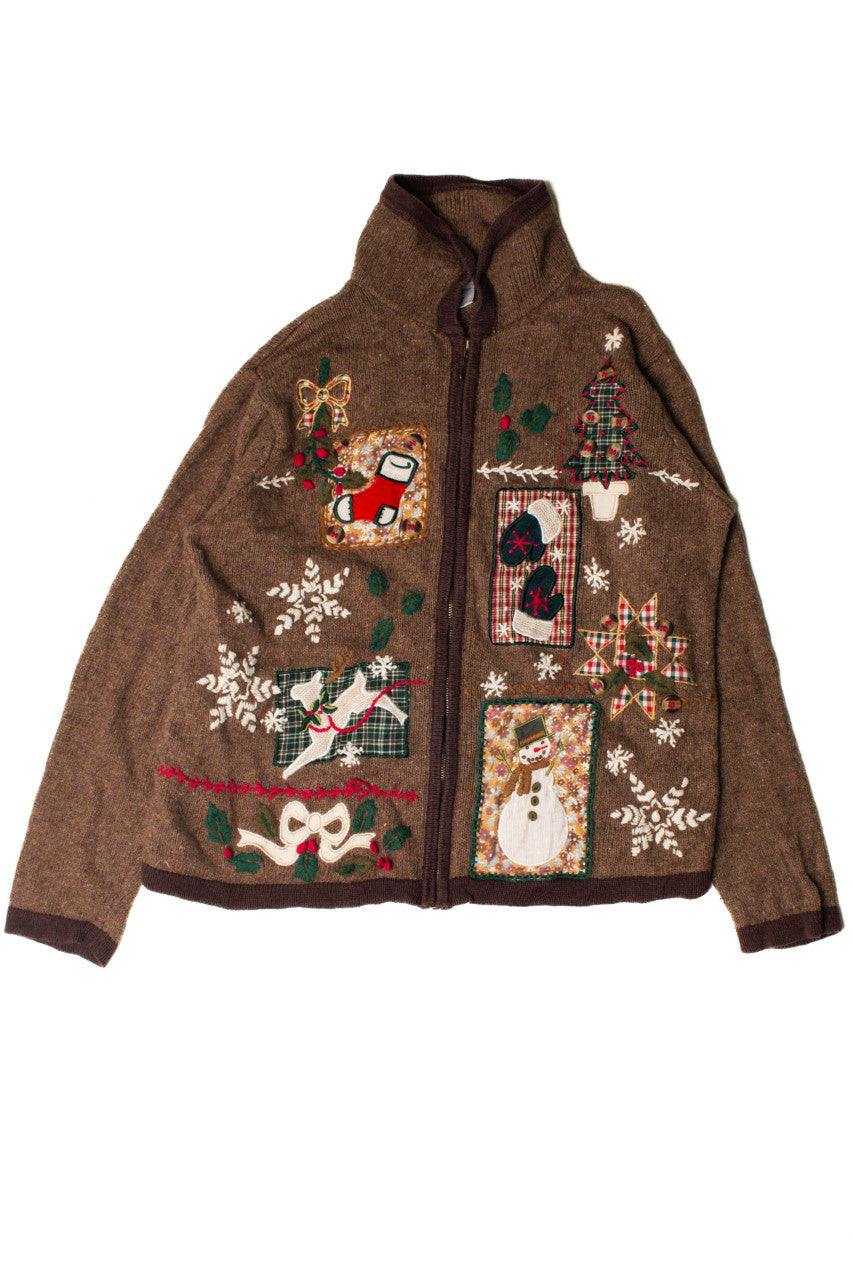 Christmas Collage Ugly Christmas Cardigan 59394