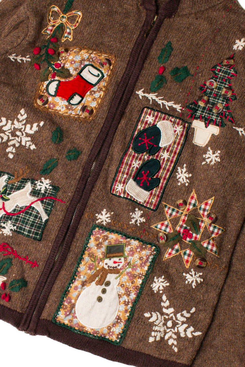 Christmas Collage Ugly Christmas Cardigan 59394