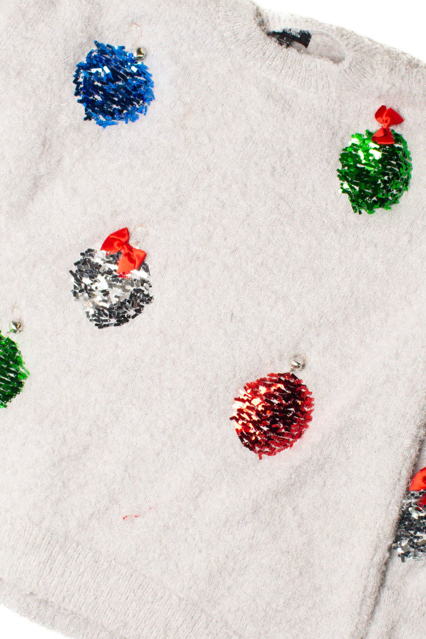 Sequin Ornaments Ugly Christmas Pullover 59440