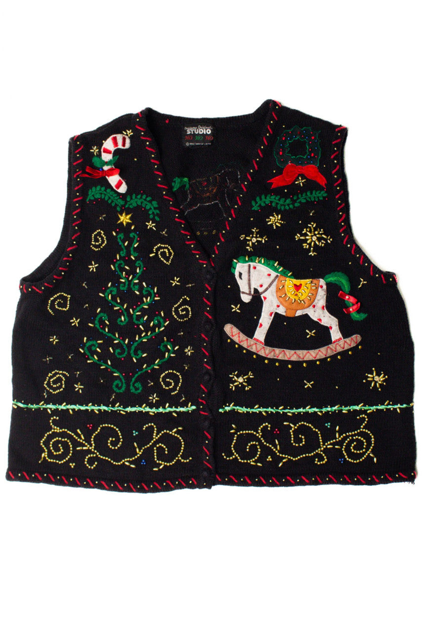 Beaded Swirls Ugly Christmas Vest 59442